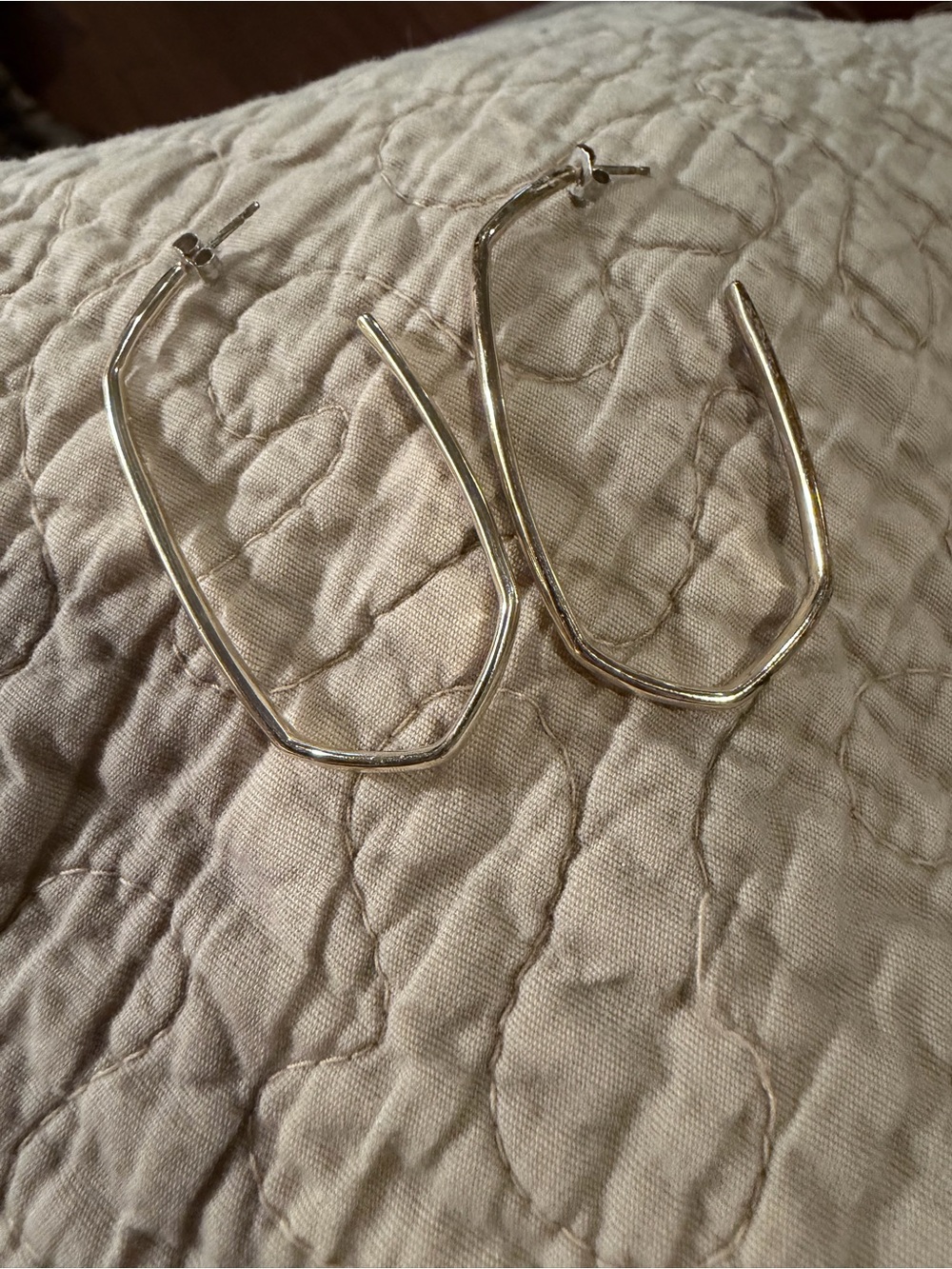Sterling Silver Open Geometric Hoop Earrings - Modern Women’s Jewelry